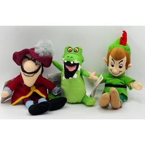 PETER PAN, CROCK, CAPTAIN HOOK Mini Bean Bag, Disney Store, Plush Beanie Toy
